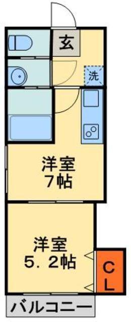 PRIME HILLS千葉中央(1DK/2階)の間取り写真