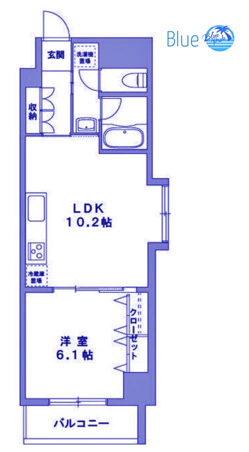 グランデュールII関内(1LDK/4階)の間取り写真