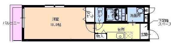 フジパレス御園(1K/1階)の間取り写真