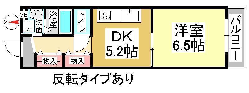 COCO新屋敷(1DK/1階)の間取り写真