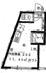 ワンピース落合(ワンルーム/2階)の間取り写真