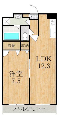 イースト STAGE(1LDK/3階)の間取り写真