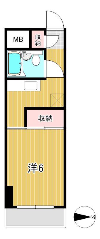池の川ビル(1K/4階)の間取り写真