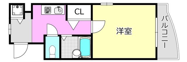 フォレスター19(1K/2階)の間取り写真
