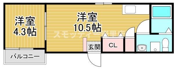 FMAISONGARDEN(1LDK/1階)の間取り写真