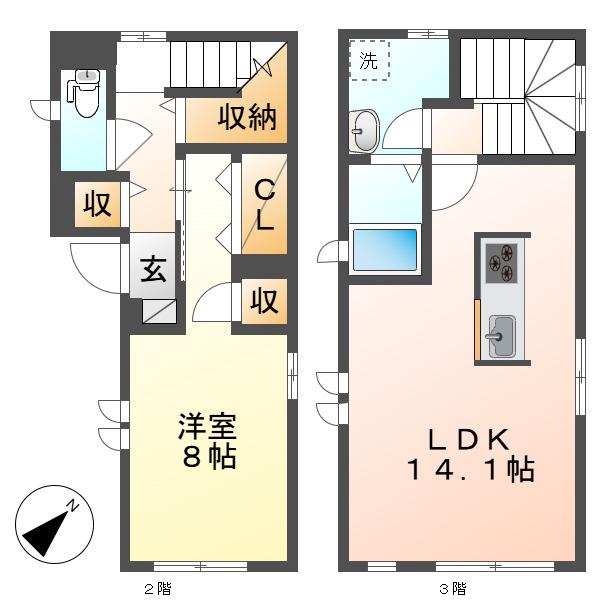シャーメゾン阿知(1LDK/2階)の間取り写真