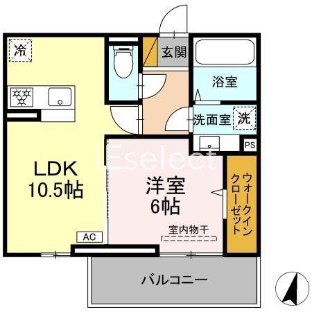 アリエッタ(1LDK/2階)の間取り写真