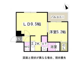 プレジャー桑園(1LDK/3階)の間取り写真