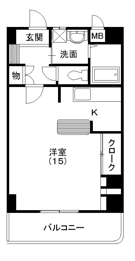 シャルマン(ワンルーム/2階)の間取り写真