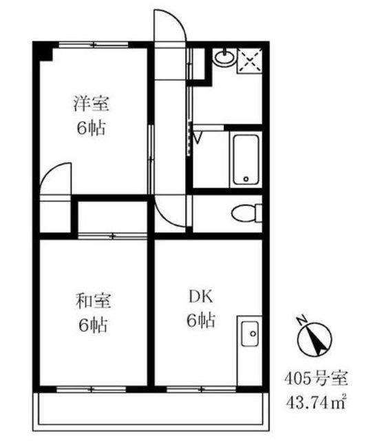 ソルトハイムI(2DK/4階)の間取り写真