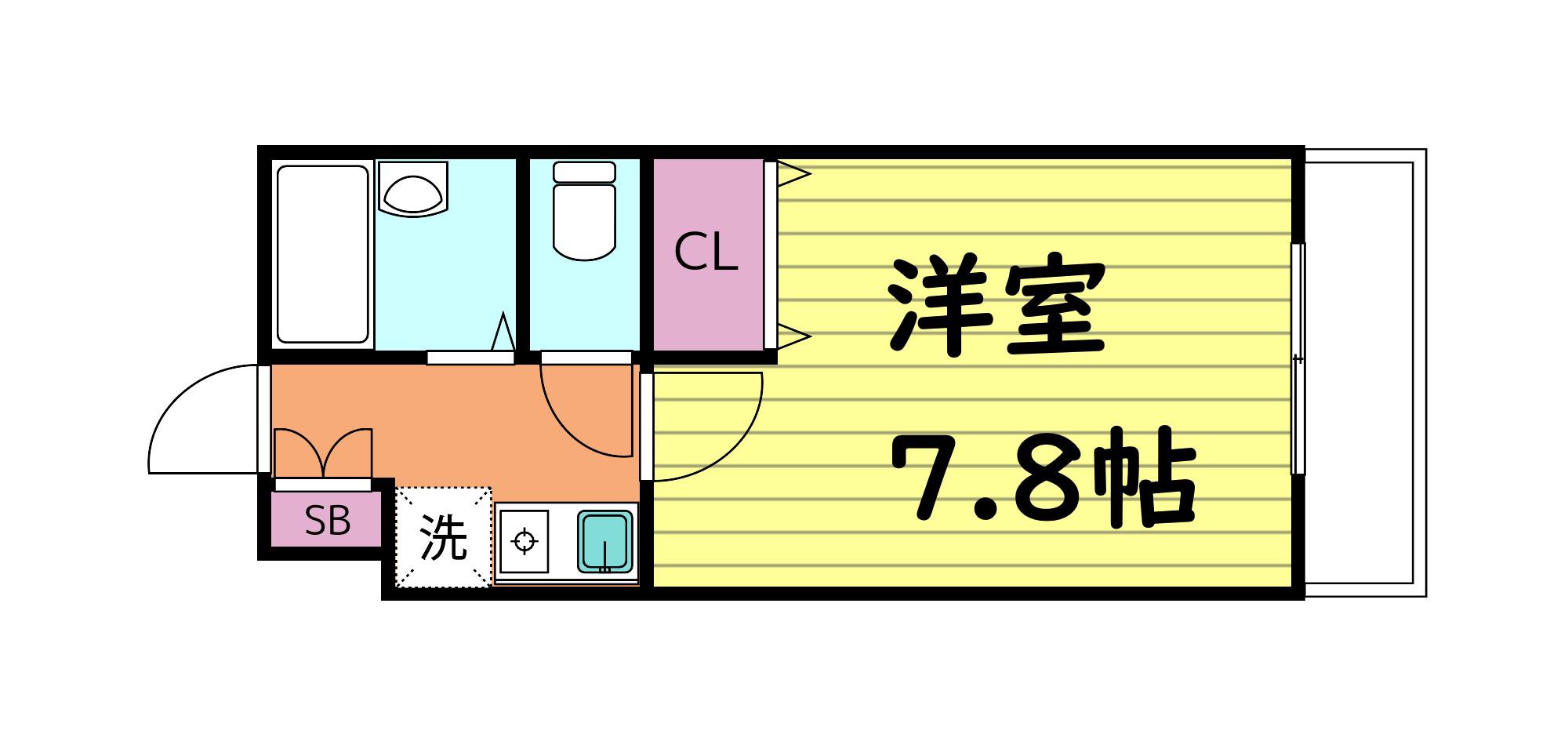 緑橋大発マンション(1K/4階)の間取り写真