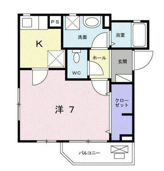 カーサ ルフス(1K/2階)の間取り写真