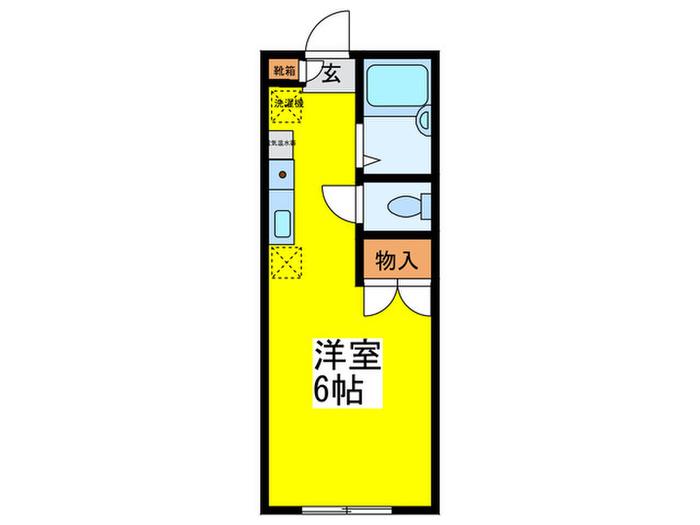 法橋ハイツA棟(ワンルーム/2階)の間取り写真