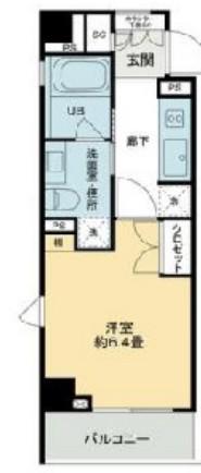 ベルファース奥沢(1K/2階)の間取り写真