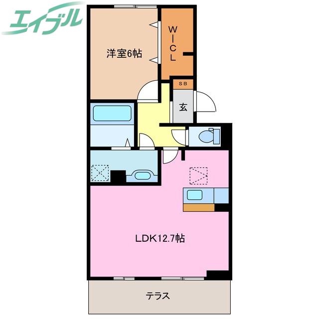エスペランサ SIII A棟(1LDK/1階)の間取り写真