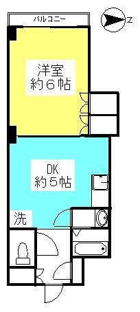 ダイヤエステーツ東川口(1DK/3階)の間取り写真