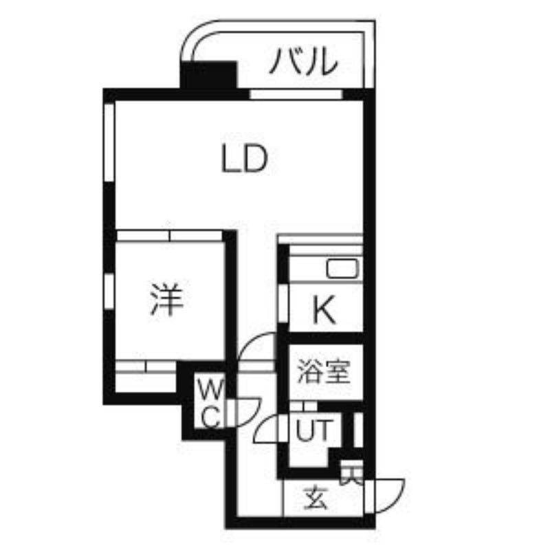 レガートタワー月寒中央(1LDK/11階)の間取り写真