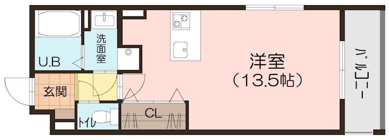 ヴィラ アルシニア(ワンルーム/2階)の間取り写真