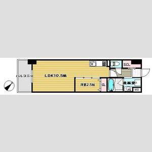 ライフフィールド 銀天町(1LDK/5階)の間取り写真