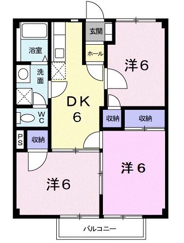 リジエール貴舟II(3DK/2階)の間取り写真