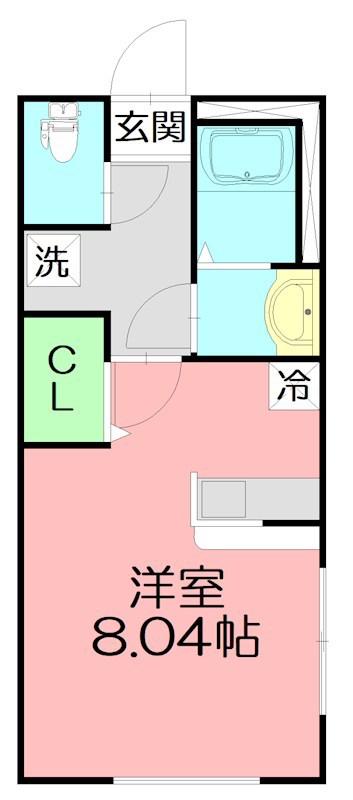 モカハウス(ワンルーム/1階)の間取り写真