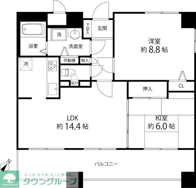 マルジューマンション(2LDK/10階)の間取り写真