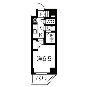 メイクス上前津III(1K/3階)の間取り写真