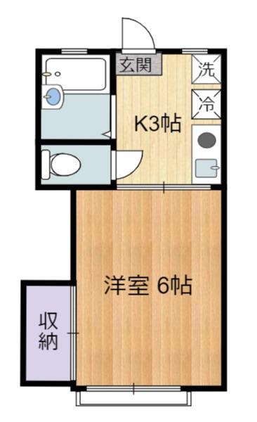 ラズライト(1K/2階)の間取り写真