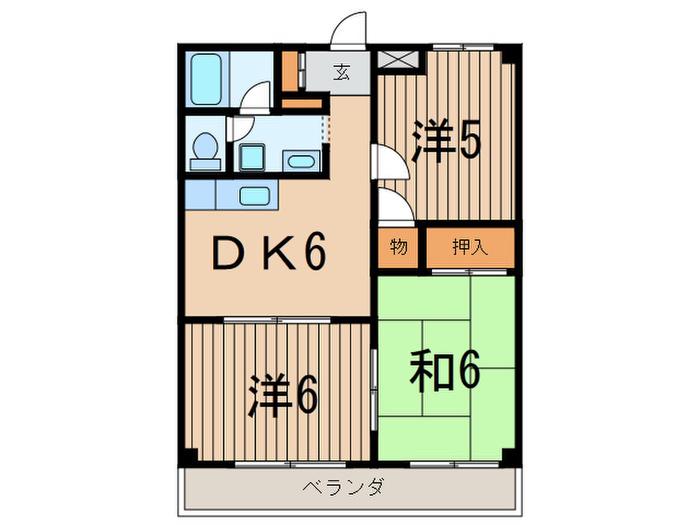 ルミエール(3DK/2階)の間取り写真