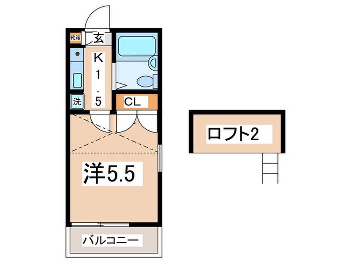 プレザンメゾン町田(1K/2階)の間取り写真