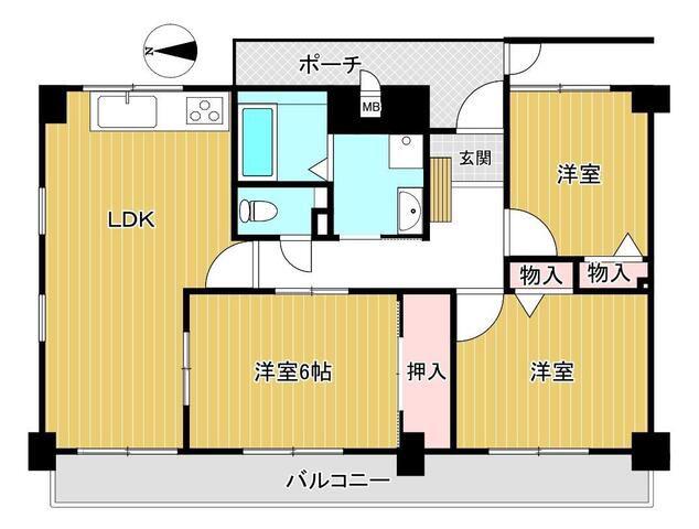 サーパス城南(3LDK/1階)の間取り写真