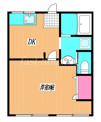 ラポール小金井(1DK/2階)の間取り写真