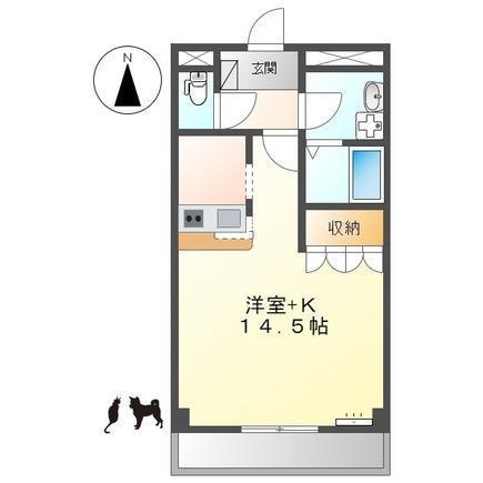 グランヴィレッジS(1K/2階)の間取り写真