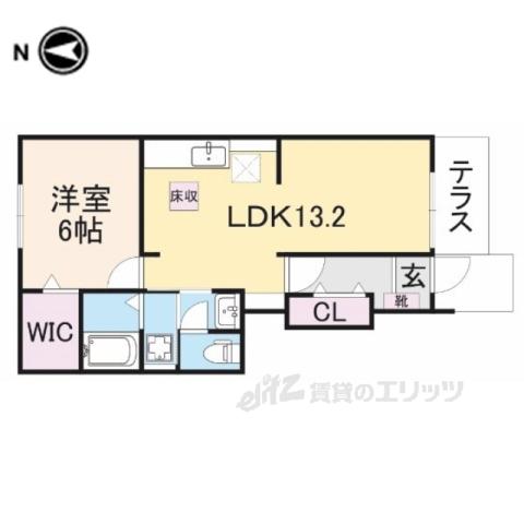 クラール・ブリーゼ(1LDK/1階)の間取り写真