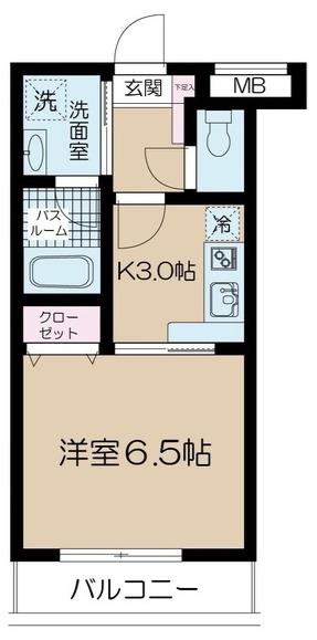 コレディパーチェアカバネニシガオカ(1K/2階)の間取り写真