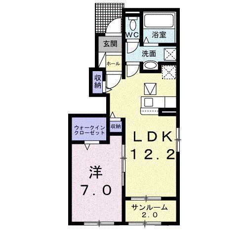 プレッソ 東加古川 III A(1LDK/1階)の間取り写真