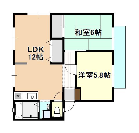 フォーレスト清水(2LDK/2階)の間取り写真