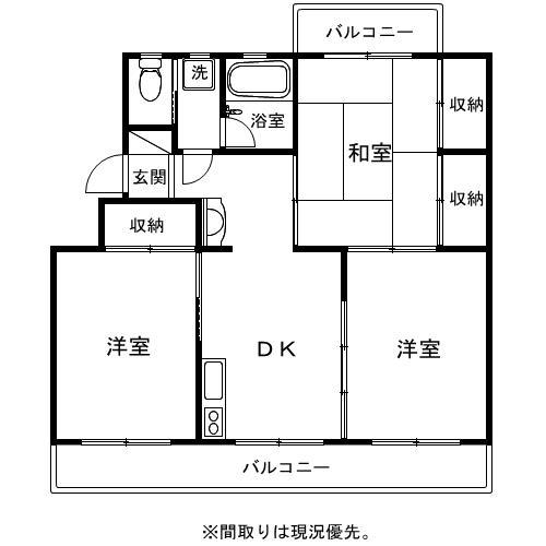 コーポコータロー(3DK/5階)の間取り写真
