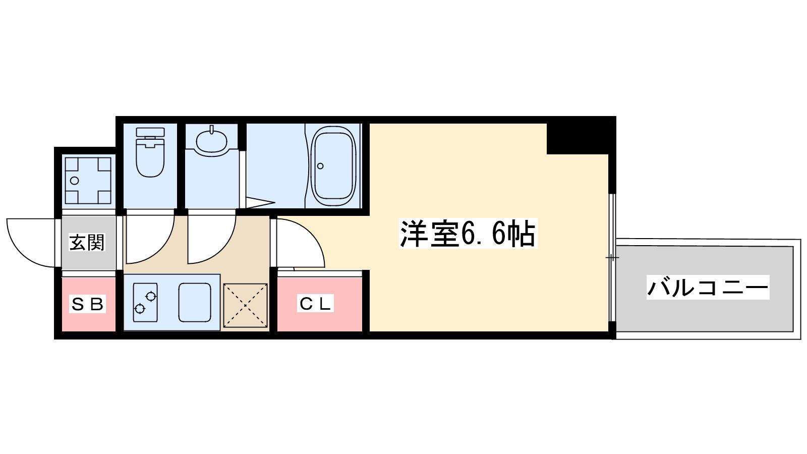 セレニテ谷町四丁目アリエ(1K/3階)の間取り写真