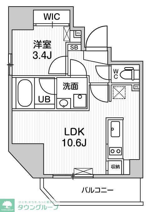 S-RESIDENCE入谷ALESIA(1LDK/6階)の間取り写真