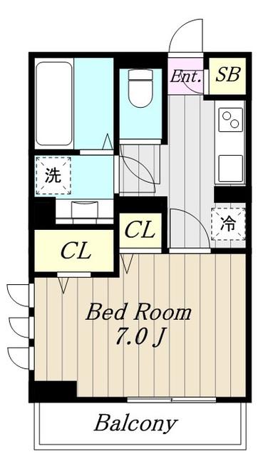 AINA矢部(1K/2階)の間取り写真