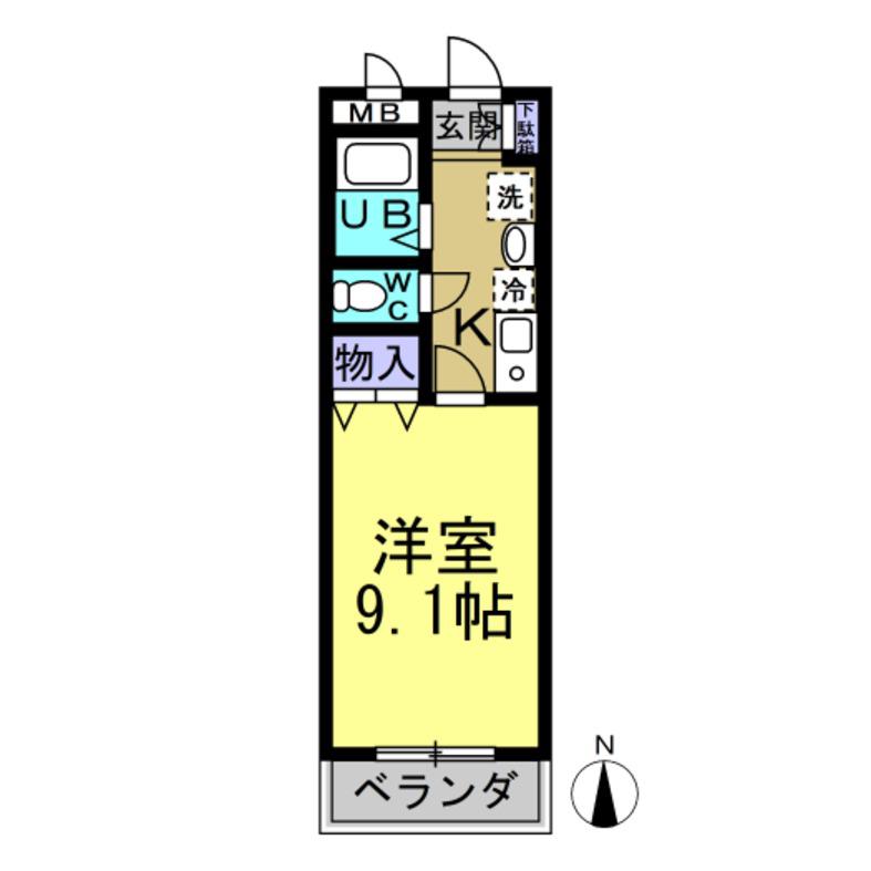 アレグリーアNISHINODAI(1K/1階)の間取り写真