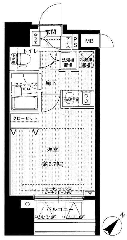 メインステージ文京春日(1K/10階)の間取り写真