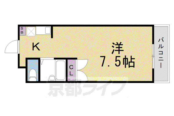 MERCURIO KIOTO(1K/6階)の間取り写真