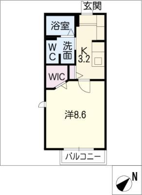 ファーシル ヒロ(1K/2階)の間取り写真