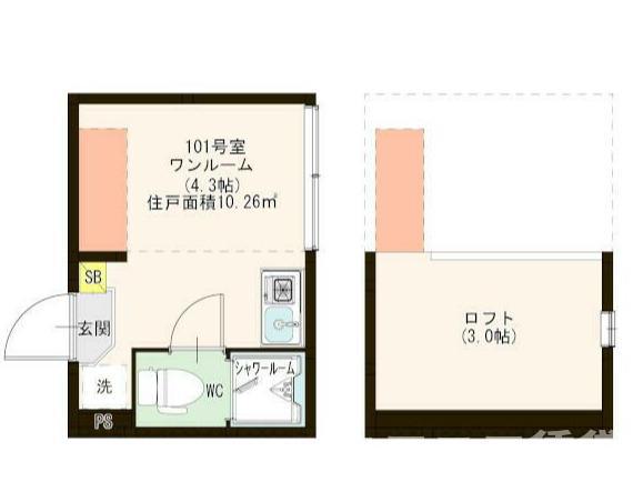 ハーモニーテラス上池袋IV(ワンルーム/1階)の間取り写真