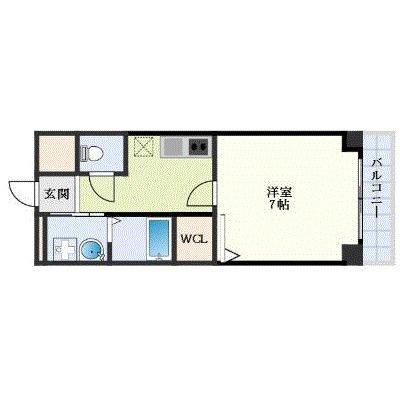 HII西明石(1K/2階)の間取り写真