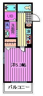 ハレアカラ東浦和(1K/3階)の間取り写真