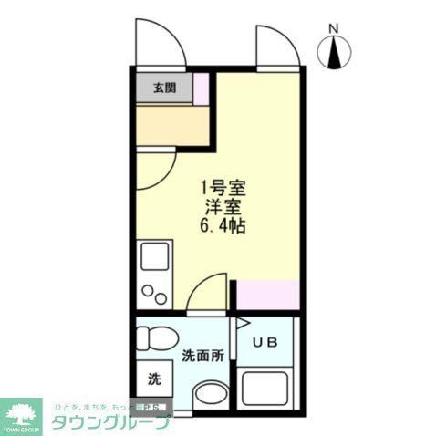 ヒルズ妙蓮寺(ワンルーム/1階)の間取り写真