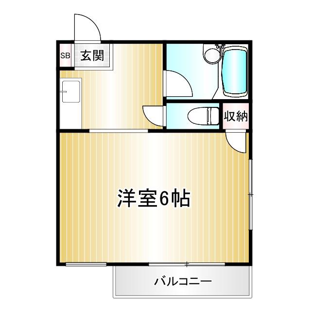 エンゼル宮本(1K/3階)の間取り写真
